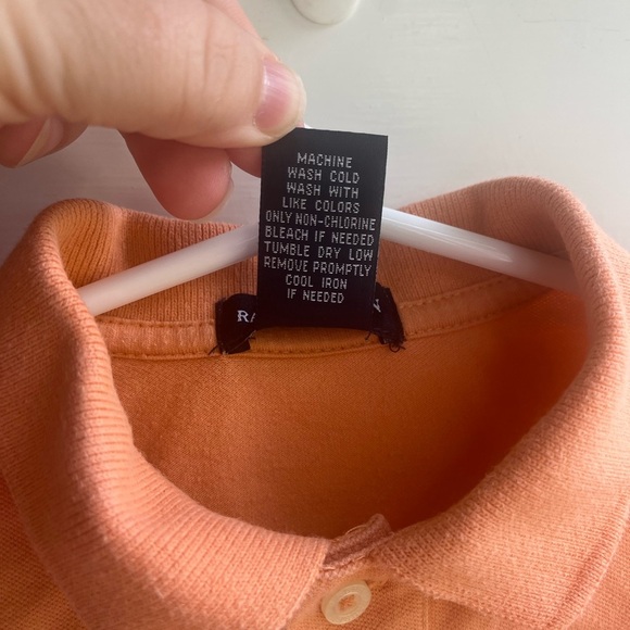 Ralph Lauren Girls Classic Cotton Orange Polo Pink Logo Top Size 3T - Picture 4 of 6